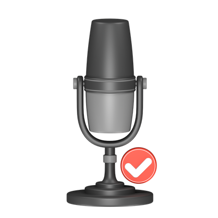 Mic On  3D Icon