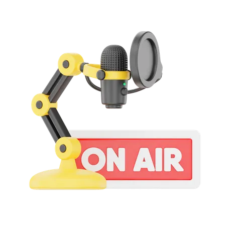 Mic On Air  3D Icon