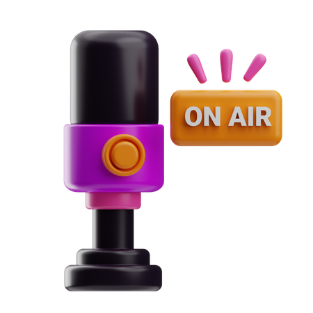 Mic On Air  3D Icon