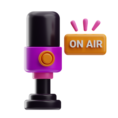 Mic On Air  3D Icon