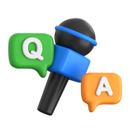 Mic Question And Answer  3D Icon