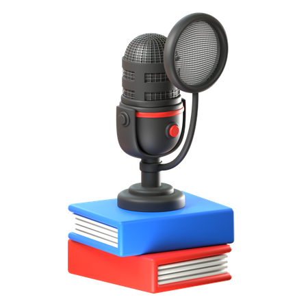 Mic With Book  3D Icon