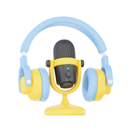 Mic with Headphone  3D Icon