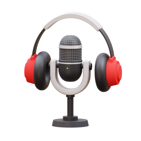 Mic With Headphones  3D Icon