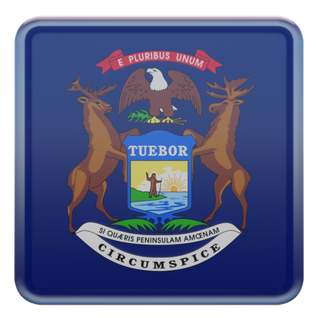 Michigan-Flagge  3D Icon