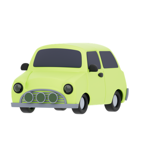 Micro carro verde  3D Icon