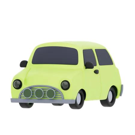 Micro carro verde  3D Icon