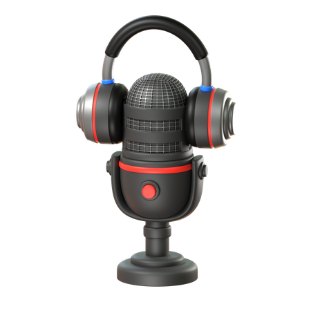 Micro et casque  3D Icon