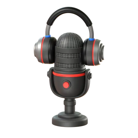 Micro et casque  3D Icon