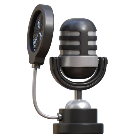 Podcast avec microphone  3D Icon