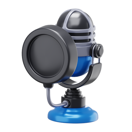 Podcast avec microphone  3D Icon