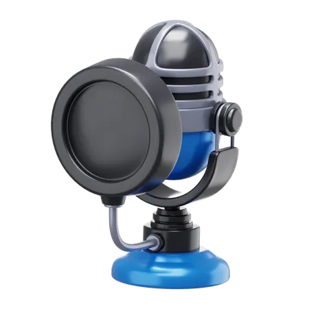 Podcast avec microphone  3D Icon