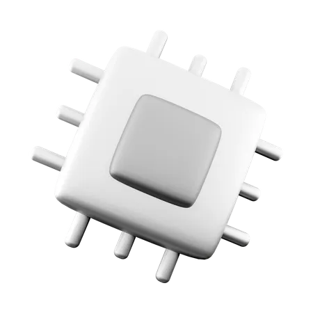 Representacion 3 D Icono De Linea De Microchip Icono De CPU Render 3 D Unidad Central De Procesamiento Procesador De Computadora Icono De Chip 3D Icon