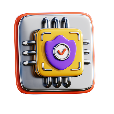 Microchip security  3D Icon