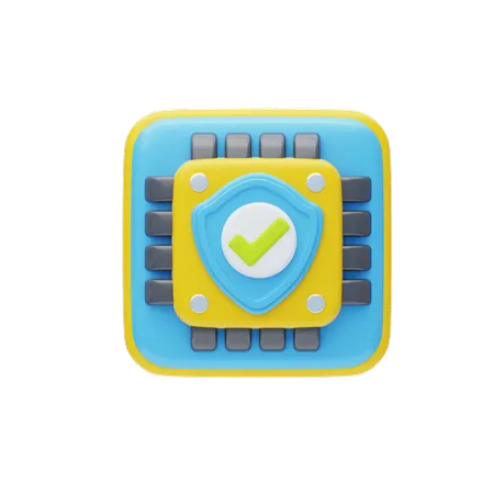 Microchip Security  3D Icon
