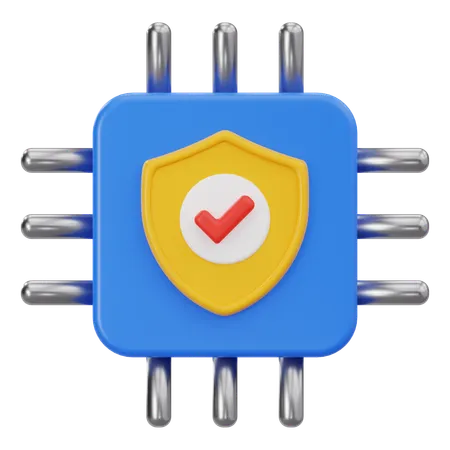 Microchip Security  3D Icon