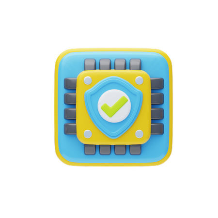 Microchip Security  3D Icon