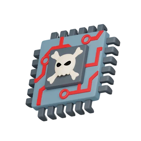 Microchip Virus  3D Icon
