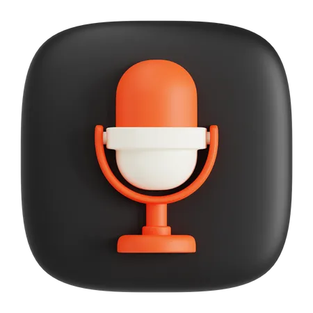 Microfone  3D Icon