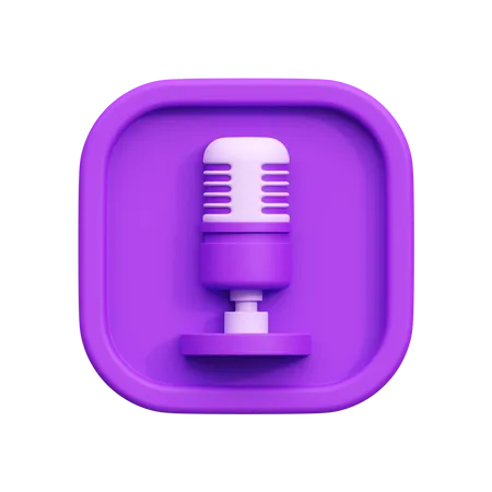 Microfone  3D Icon