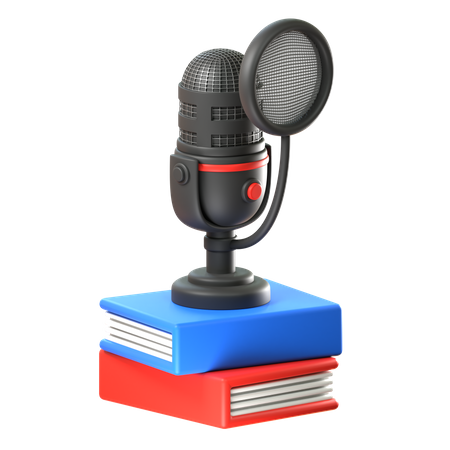 Microfone com livro  3D Icon
