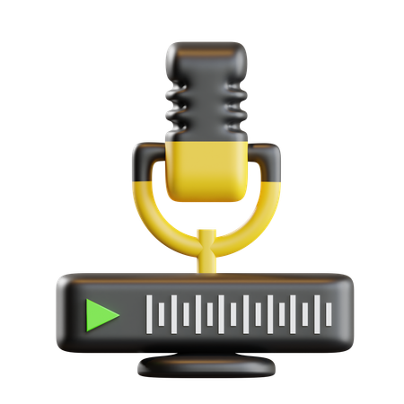 Microfone com sinal de play  3D Icon