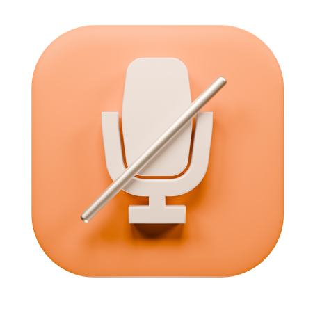 Microfone desligado  3D Icon