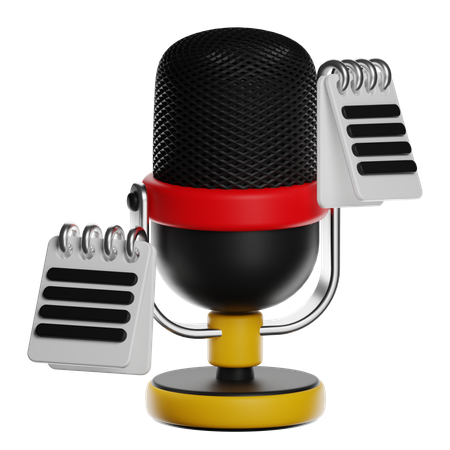 Microfone vintage com filtro pop  3D Icon