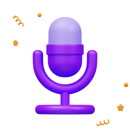 Sonido De Microfono Cantar Concierto Presentacion De Podcast Mostrar Representacion 3 D Para Sitio Web O Aplicacion 3D Icon