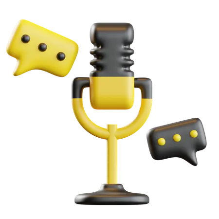 Charla de micrófono  3D Icon
