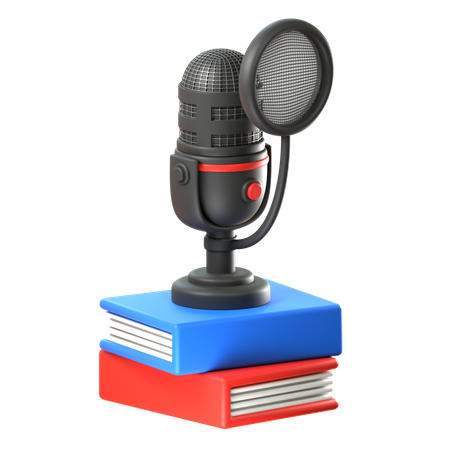 Micrófono con libro  3D Icon