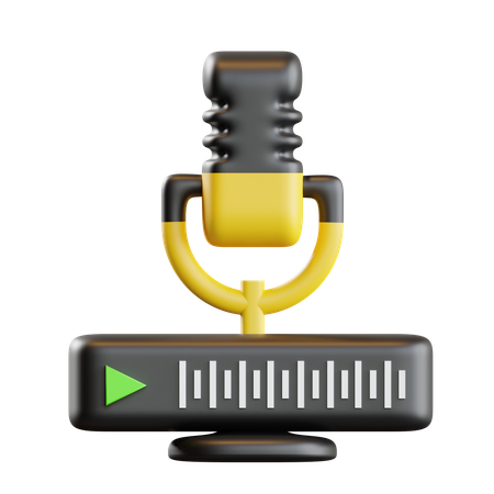 Micrófono con señal de play  3D Icon