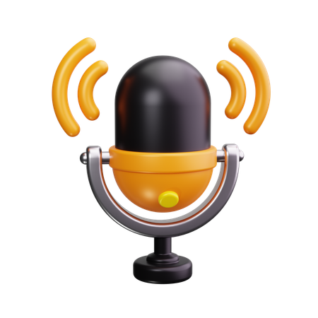 Micrófono de podcast  3D Icon