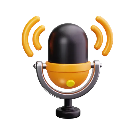 Micrófono de podcast  3D Icon