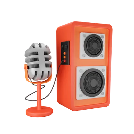 Micrófono y altavoz  3D Illustration