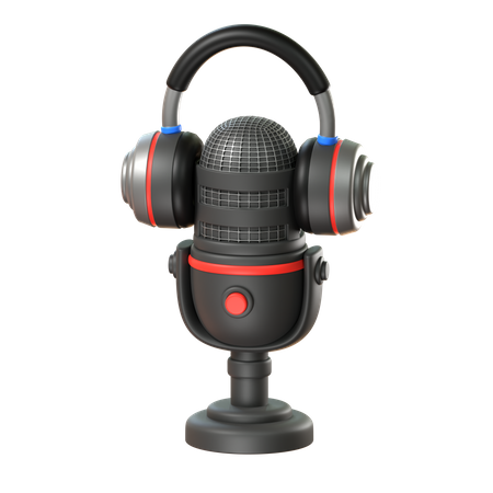 Micrófono y auriculares  3D Icon