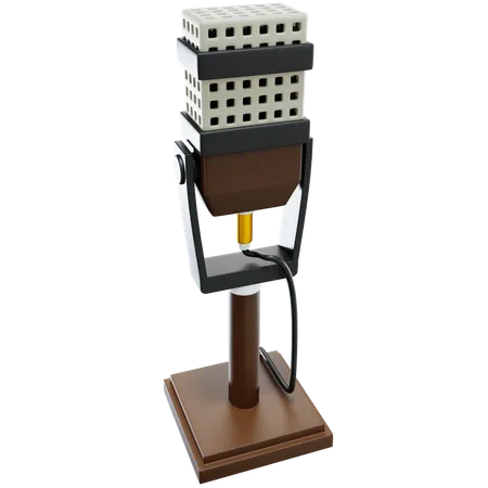 3 D Microphone With Isolated Background 3D Icon