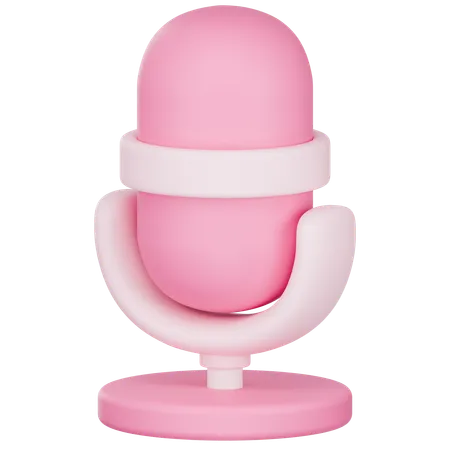 3 D Icon Of Pink Microphone 3D Icon