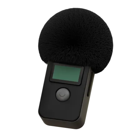 3 D Illustration Microphone With Furry 3D Icon