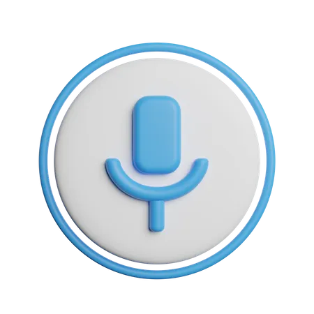 Microphone Icon Sign 3D Icon