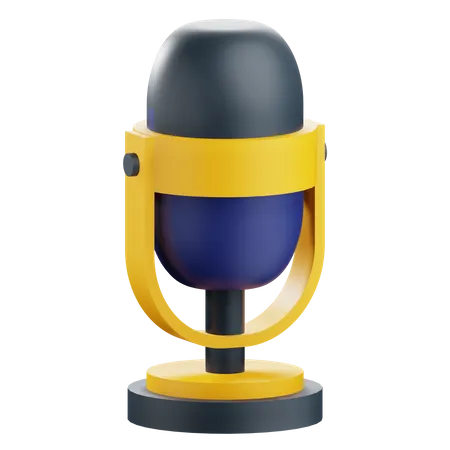 3 D Microphone Illustration With Transparetnt Background 3D Icon