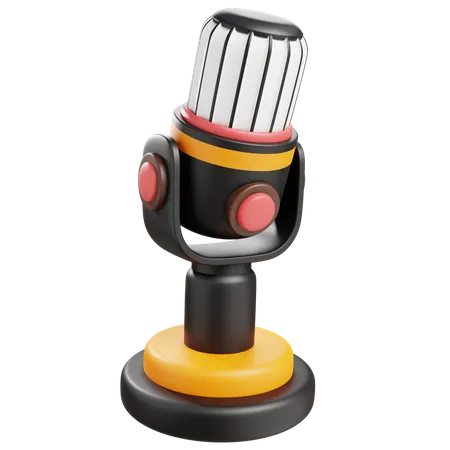 3 D Microphone With Isolated Background 3D Icon