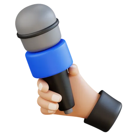 3 D Microphone And Hand Icon Illustration 3D Icon