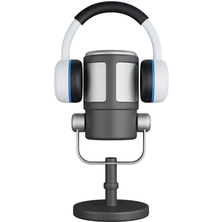 Microphone avec casque  3D Icon