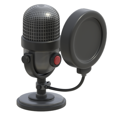 Microphone avec filtre anti-pop  3D Icon