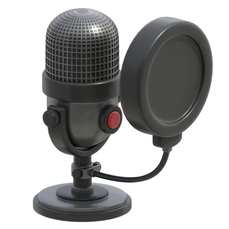 Microphone avec filtre anti-pop  3D Icon