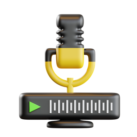 Microphone avec signe de lecture  3D Icon