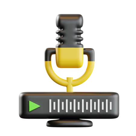 Microphone avec signe de lecture  3D Icon