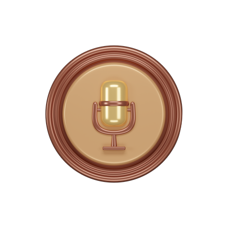 Microphone Botton  3D Icon