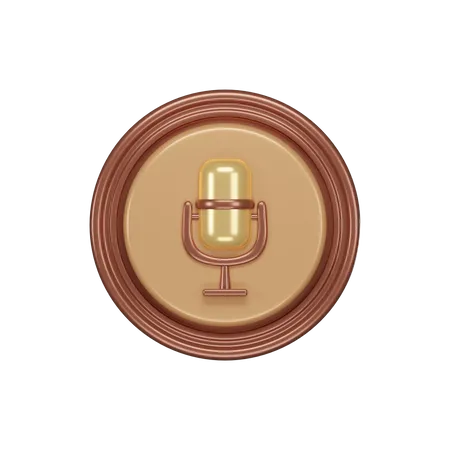 Microphone Botton  3D Icon